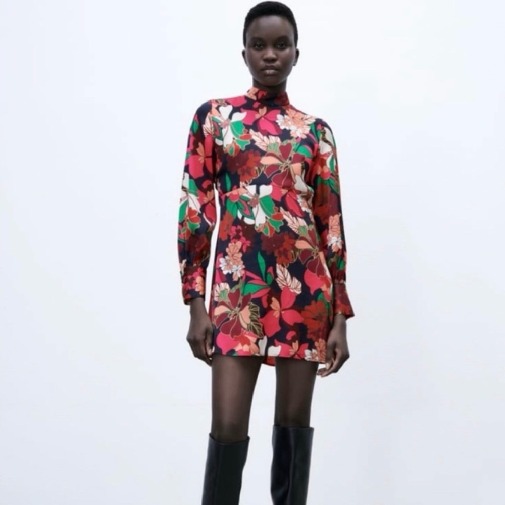 ZARA Floral Multicolor Dress